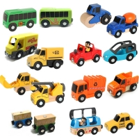 Variety of Optional Rail Car Utility Vehicles Aircraft Tracks of Car and Trains Children Car Toy Compatible with Wooden