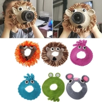 Animal Camera Buddies Lens Accessory for Child/Kid/Pet Photography Knitted Lion Octopus Teaser Toy Posing Photo Props