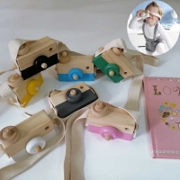 Cute Nordic Wooden Toys Camera Kids Hanging Camera Photo Prop Decoration Children Montessori Toys Baby Birthday Christmas Gifts