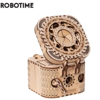 Robotime 123pcs Creative DIY 3D Treasure Box Wooden Puzzle Game Assembly Toy Gift for Children Teens Adult LK502