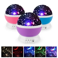 LED Star Projector Night Light for Kids with Rotating Moon & Stars, Battery Operated Emergency Projection Lamp
