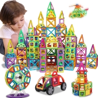 157-Pcs Magnetic Building Blocks Toys for Kids by Kacuu - Big Size Magnets, Construction & Design Kit.