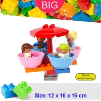 Building Block Carousel with Large Compatible Parts and Classic Piece - Accessory Toy for Bricklink