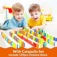Colorful 120pcs Domino Blocks Elevator Springboard Bridge Catapult dominoes Set manipulative ability Gift toys for children Kids
