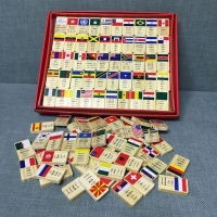 Children Country Flags Wooden Domino Blocks Educational Toy/Kids Wooden National Flag Dominoes Block Set Early learning 100 pcs