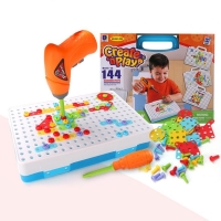 Children Screwing Blocks Educational Drill Toy Screw Puzzle Construction Toys Assembled Boy Girl Building Puzzles