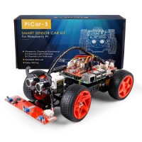 SunFounder Raspberry Pi Smart Robot Car Kit,PiCar-S Block Based Graphical Visual Programmable Electronic Toy with Detail Manual