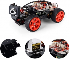 SunFounder Raspberry Pi Smart Video Robot Car Kit, Graphical Visual Programming, Remote Control Electronic Toy with Camera