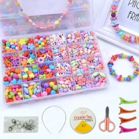 DIY Handmade Beaded Toy with Accessory Set Kids Girl Weaving Bracelet Jewelry Making Toys Educational Toys for Children Gift