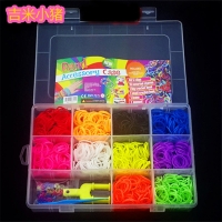 1500pcs DIY Rubber Loom Bands in 10 Colors Box Set for Weaving Bracelets, Perfect Gift for Kids.