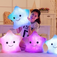 Creative Luminous Pillow Stars/Love Stuffed Plush Toy Glowing Colorful Light Cushion Birthday Gifts Toys For Kids Girls Birthday
