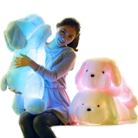 1pc 50cm/80cm LED Light Plush Dog Pillow Toys Luminous Glowing Gleamy Plush Dog Cushions Kids Toy Gifts for Children Girls