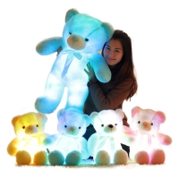 1pc Big Light Up LED Teddy Bear Plush Toy Colorful Stuffed Animals Glowing Luminous Bears Dolls Pillow Gifts for Kids Girls