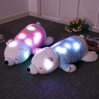 70cm Creative Light Up LED Bluetooth Music Polar Bear Stuffed Animals Plush Toy Colorful Glowing Bear Christmas Gift For Kids
