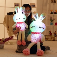 1pc 75/100cm Creative Light Up LED Rabbit Stuffed Animals Plush Toy Colorful Glowing Bunny Christmas Gift for Kids