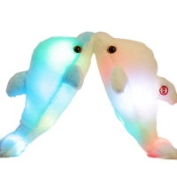 1pc 32cm Luminous Dolphin Plush Doll Cute Glowing LED Light Plush Animal Toys Colorful Doll Pillows Kids Birthday Gift
