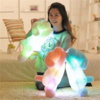 50CM Colorful Luminous Teddy Dog LED Light Plush Pillow Cushion Kids Toys Stuffed Animal Doll Birthday Gift for Child