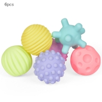 Eco-Friendly Soft Ball Toys - 6pc Set for Infants and Kids, with Multi-Textures, Colors and Water Game Function, Ideal for Bath Time