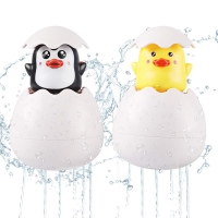 Baby Bath Toys: Cute Duck and Penguin Squirt Eggs - Water Spraying Swimming Toys for Kids, Shower & Tub Floating Toys.