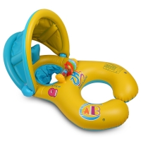 Double Seat Inflatable Swim Float Ring for Mother and Baby with Soft Circle Accessories and Swimming Floating Capability.
