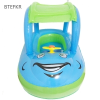 2018 New Hot Summer Bathing Newborns Float Boat Tube Car for Baby Swim Float Portable Inflatable Swimming Circle for Kids
