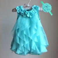 Baby Girls Dress 2022 Summer Chiffon Party Dress Infant 1 Year Birthday Dresses Girl Clothes & Headband Vestidos