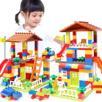 Classic Big Size Building Blocks House Roof Big Particle Assembly Construction Block Plastic Castle DIY Bricks Toys For Children
