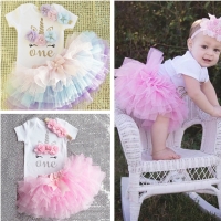 Kids Tutu Skirts For Girls 2021 Event Baby Girls First Birthday Party Outfit Infant Girl 1 Year Baptism Clothes Skirts