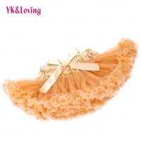 GOLD Baby Girls Skirt Chiffon Tutu Sparkle Skirt Princess Party Newborn Pettiskirts Silk Ballet clothes YK&Loving TS138