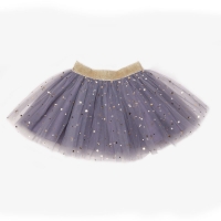 Glittery 5-Star Printed Baby Tutu Ball Gown Skirt for Toddler Girls' Summer Party Clothing.