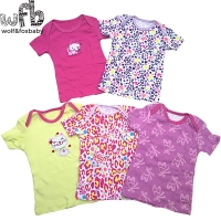 Retail 5pcs/pack 0-24months short-sleeve t shirt Baby Infant cartoon newborn clothes for boys girls cute Clothing summer
