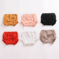 Summer Infant Solid Color Chiffon PP Shorts - Cotton Linen Bloomers for Toddler Girls Fashion