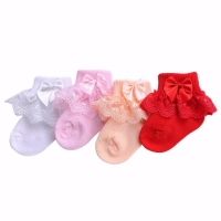 Girl's Cotton Bow Lace Socks - Cute Princess Style Toddler Accessories