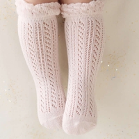 Breathable Cotton Socks for Baby Girls (0-24 Months) with Knee Support