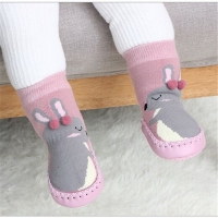 Thick Winter Sock Shoes for Toddler with Rubber Soles and Animal Designs