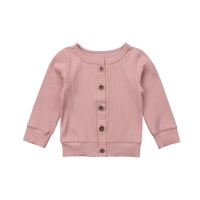 Casual Newborn Infant Baby Girl Long Sleeves Solid Cotton Knitted Sweater Cardigan Coat Tops Autumn Fashion