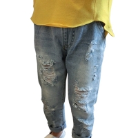 Boys & Girls Ripped Jeans Spring  Summer Fall Style 2018 Trend Denim Trousers For Kids  Children Distrressed Hole Pants