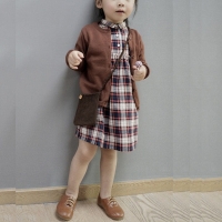 Kids' Cotton Knitted Cardigan Sweater for Autumn and Spring Wear