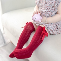 Newborn Baby Girls Soft Lovely Bow-Knot Socks Cotton Casual Kids Anti Slip Ankle Bubble Mouth Socks Vertical Striped Sock 0-4 Y