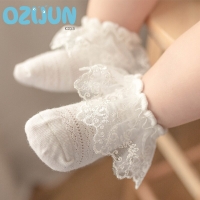 New Summer 0-3Y Baby Girls Lace Socks Breathable Mesh Socks Children's Princess Cotton Socks White Pink Yellow cute