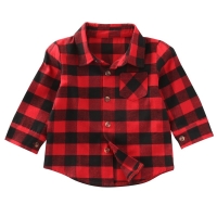 2018 Spring Summet Plaids Checks Blouse Baby Kids Boys Girls Long Sleeve Striped Shirt Clothes Outfit