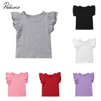 2019 Brand Newborn Baby Girls Boy Blouse Summer New Casual Cotton Fly Sleeves Tops Solid Outfits 7 Colors Sunsuit 0-4T