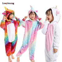 Kids Girls Kigurumi Panda Blanket Overalls Jumpsuit Children Animal Unicorn Pajamas Onesie Cosplay Boys Baby Sleepwear Sleepers