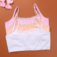 2020 1pc Teenage Underwear For Girl Children Girls Cutton Lace Wireless Young Training Bra For Kids And Teens Puberty Clothing