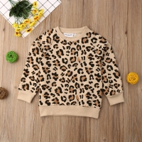 Cotton Bunny and Leopard Print Hooded Sweatshirt for Kids 1-6T, Spring Clothing