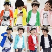 New Style Spring Autumn cotton candy-colored cardigan boys girls cardigan children outwear kids sweater