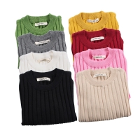Autumn Winter Baby Girls Sweaters Soft Cotton Boys Knitted Pullover Candy Color Kids Ribbed Sweater Children's Clothing