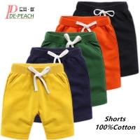 DE PEACH Unisex Summer Cotton Baby Boys Shorts Pants Teenager Kids Boys Girls Solid Casual Shorts For 1-12Years Children Clothes