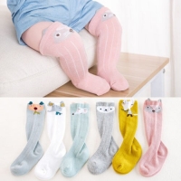 Cute Cartoon Fox Knee-High Baby Socks - Soft Cotton, 0-3 Years (Unisex)
