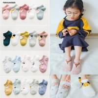 5 Pairs/lot 1 to 7 Yrs Spring Summer Thin Girls Sock Kids Cotton Mesh Boat Sock Lovely Animal Breathable Toddler Boys Ankle Sock